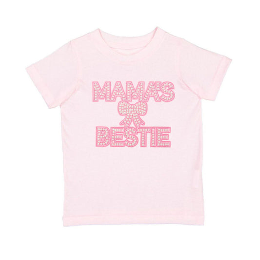 Mama's Bestie Pearl Patch Short Sleeve T-Shirt - Ballet