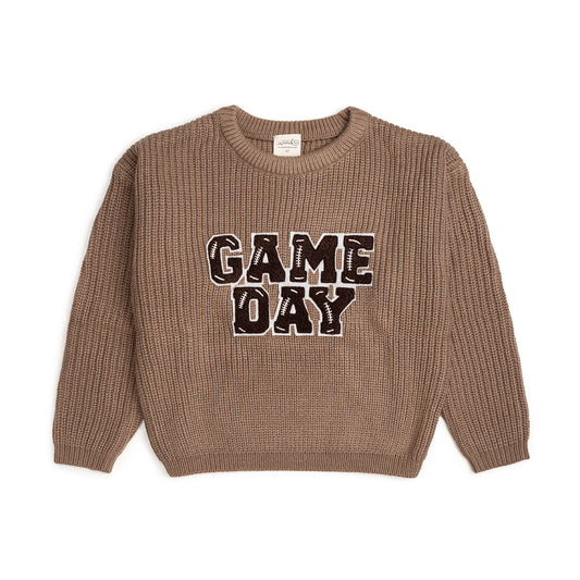 Game Day Patch Knit Sweater - Mocha