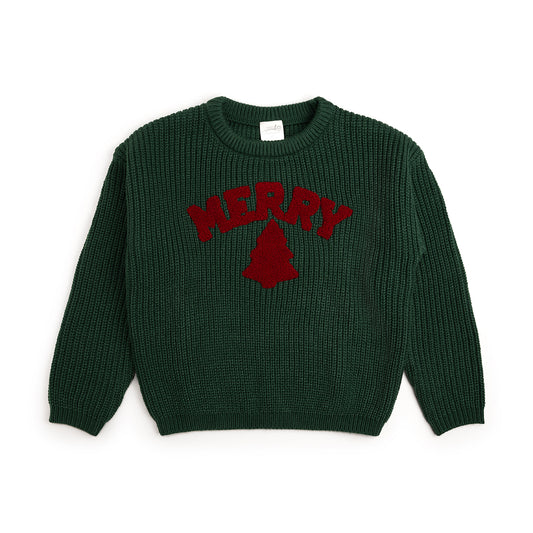 Merry Patch Christmas Knit Sweater