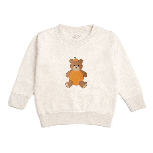 PUMPKIN TEDDY BEAR PATCH SWEATSHIRT