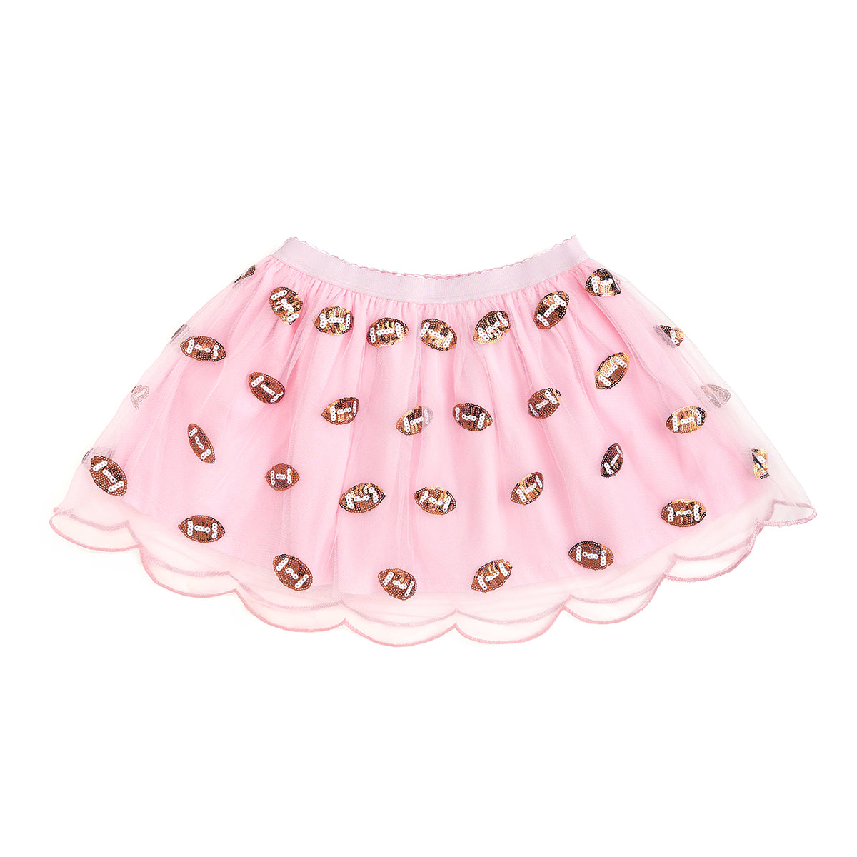 Mini Sequin Footballs Tutu Skirt