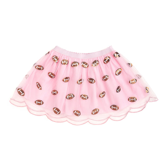 Mini Sequin Footballs Tutu Skirt