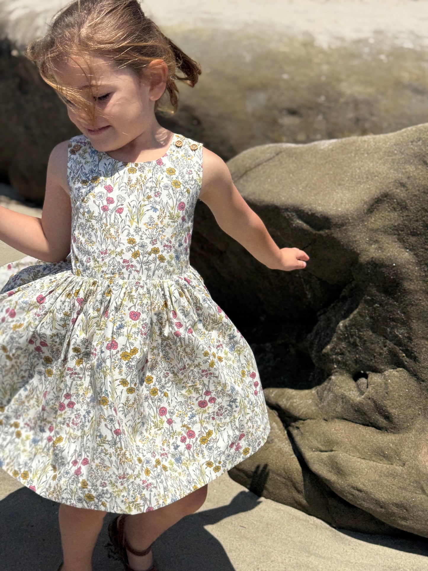 Yellow Meadow Floral Tilly Dress