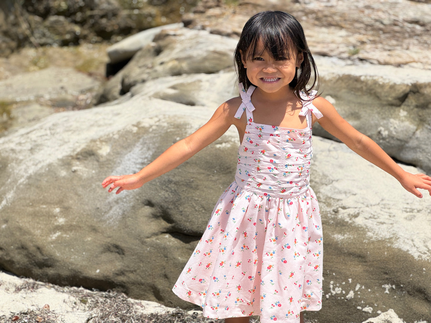 Pink Gingham Floral Wynonna Dress