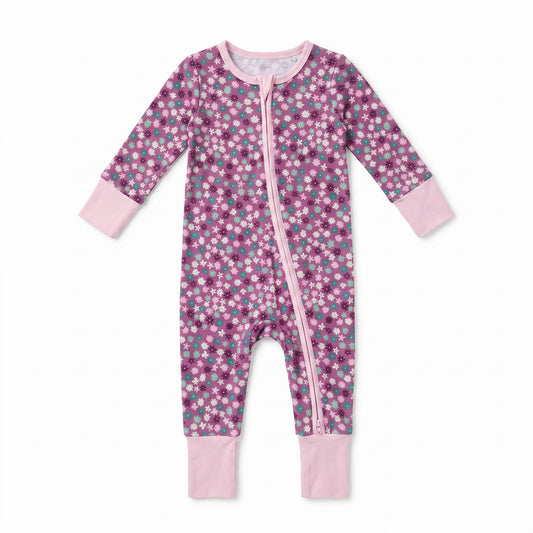 Zipper Romper – Plum Ditsy Floral