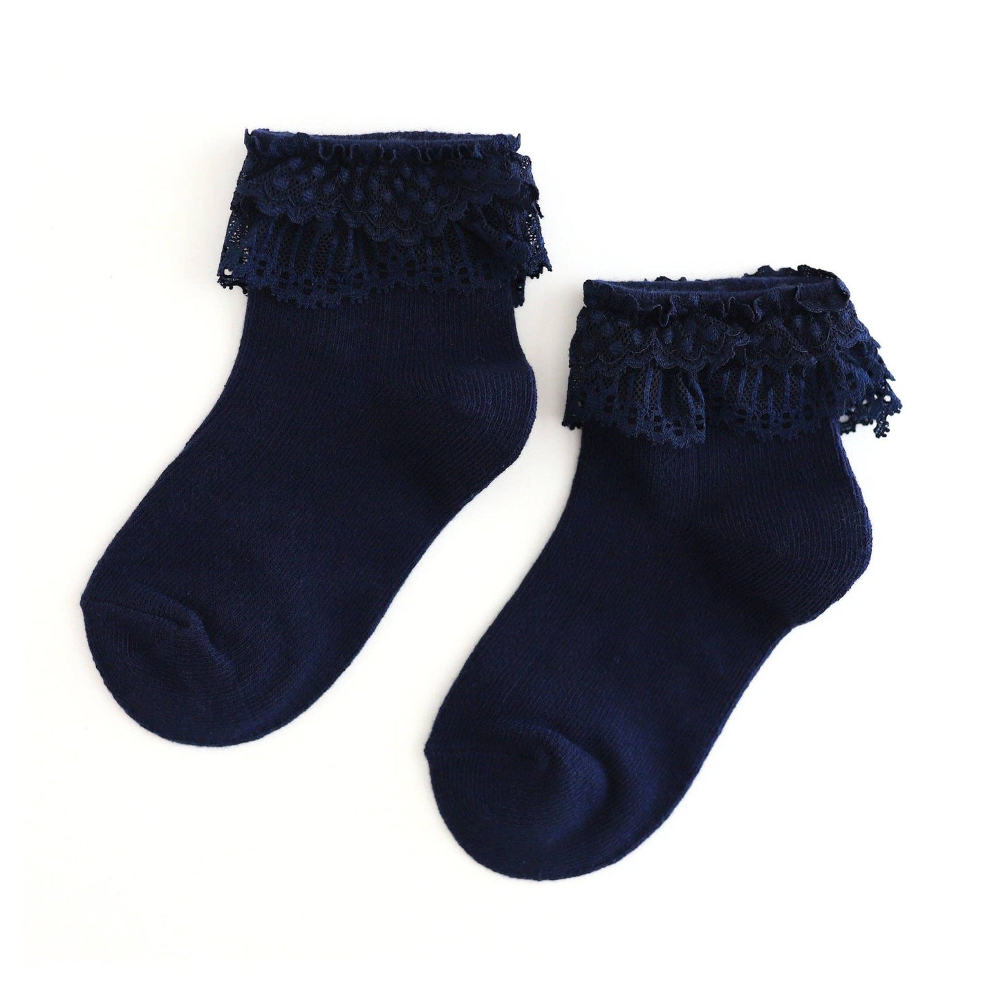 Lace Bobby Socks - Navy