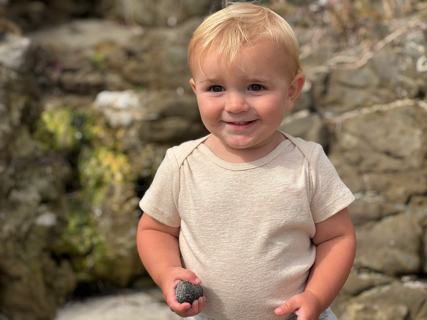 Beige/Blue/White Walty 3pk Onesies