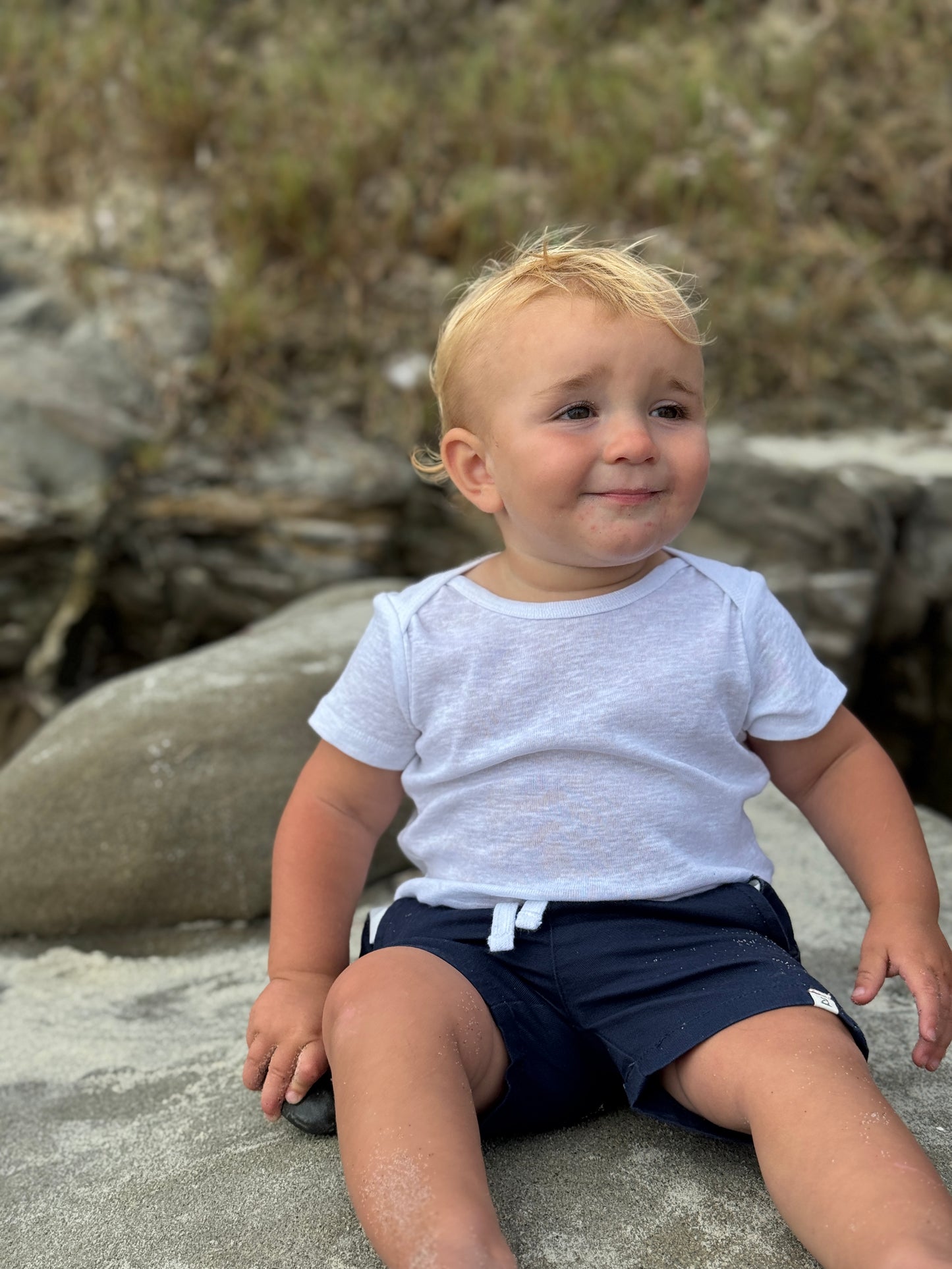 Beige/Blue/White Walty 3pk Onesies